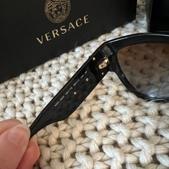 Versace Sunglasses. Black and gold oversized cat eye - Picture 5 of 10